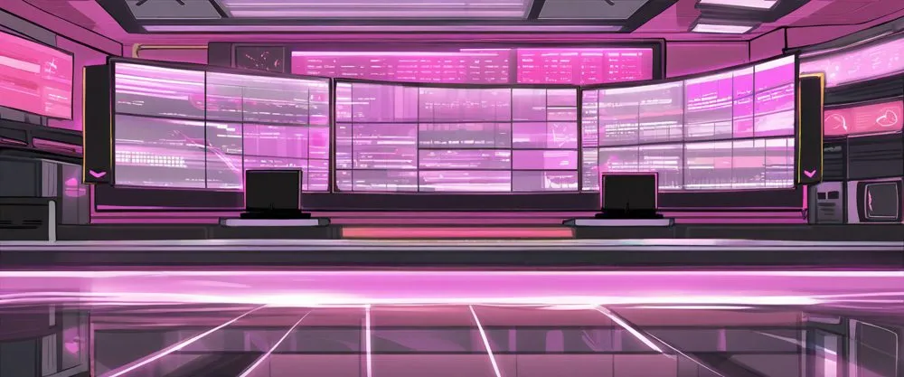 Pink neon trading floor